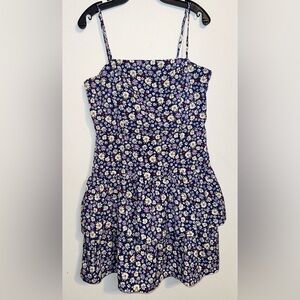 Forever 21 Navy Floral Dress with Cream and Pink Accents